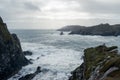 Irish coast with rough sea