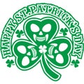 Irish coat of arms with skull and clover