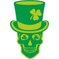 Irish coat of arms with skull and clover