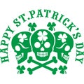 Irish coat of arms with skull and clover