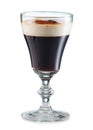 Irish coffee in a glass isolated on white Royalty Free Stock Photo