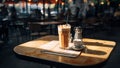 irish coffee latte on table minimal style
