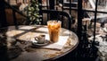 irish coffee latte on table minimal style