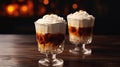 Irish-coffee-patterns with whiskey and whipped cream