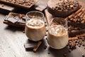 Cream and coffee cocktail in glasses with ice Royalty Free Stock Photo