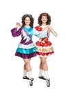 Irish dancers posing isolated