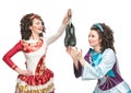 Irish dancers with soft shoes for dancing Royalty Free Stock Photo