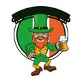 Irish elf with beer cup and pot coins