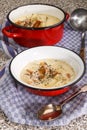 Irish fish chowder with crushed pepper corn Royalty Free Stock Photo