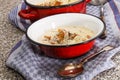 Irish fish chowder with crushed pepper corn Royalty Free Stock Photo