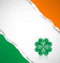 Irish flag background with clover Royalty Free Stock Photo