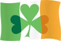 Irish flag & Irish shamrock Royalty Free Stock Photo