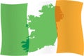 Irish Flag & Map Of Ireland