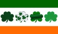 Irish Flag With Shamrocks
