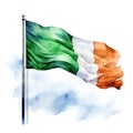 Irish flag watercolor Royalty Free Stock Photo