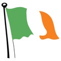 Irish flag waving on a white background Royalty Free Stock Photo