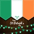 Irish flag on wooden wall. st patricks day background Royalty Free Stock Photo