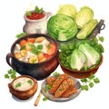 Irish food watercolor