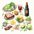 Irish food watercolor