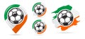 Irish football vector icons. Soccer goal. Set of football icons.