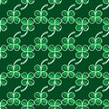 Irish four leaf lucky clovers background for Happy St. Patrick s Day. seamless pattern Royalty Free Stock Photo