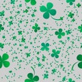 Irish four leaf lucky clovers background for Happy St. Patrick s Day. seamless pattern Royalty Free Stock Photo