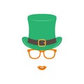 Irish girl in green hat and orange glasses.