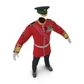 Irish Guard Sergeant Uniform on white. 3D illustration