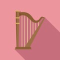 Irish harp icon flat vector. Music celtic instrument