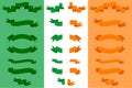 Irish holiday St Patrick day, big set scrolls paper ribbon Royalty Free Stock Photo