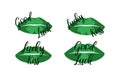 Irish kiss. Green lips with shamrock. Vector Royalty Free Stock Photo