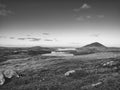 Irish Lakescape in Black and White Royalty Free Stock Photo