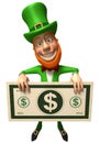 Irish leprechaun with money