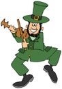 Irish leprechaun playing a fiddle