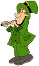 Irish Leprechaun playing a flute