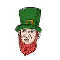 Irish Leprechaun Wearing Top Hat Drawing