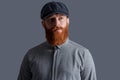 Irish man with handsome face. Portrait of bearded man studio. Unshaven man with beard and mustache