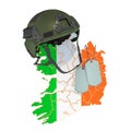 Irish military force, army or war concept. 3D rendering