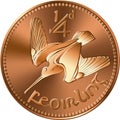 Irish money Pre-decimal gold coin Farthing