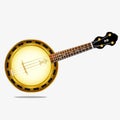 Vector image of a musical instrument banjo.