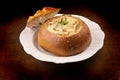 Irish Onion Soup on Italian Bread with Cheese Gratin Royalty Free Stock Photo