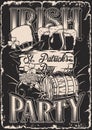 Irish party monochrome poster vintage