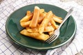 Irish potato chips with gravy on a plate