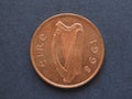 Irish Pound IEP coin Royalty Free Stock Photo