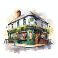 Irish pub watercolor