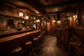 Irish pub wood room light. Generate Ai