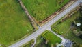 Irish road - drone view Royalty Free Stock Photo