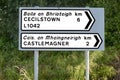 Irish road signs in county cork
