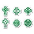 Irish, Scottish Celtic cross on white sign Royalty Free Stock Photo