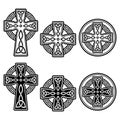 Celtic Irish cross vector design set - St Patrick`s Day celebration in Ireland